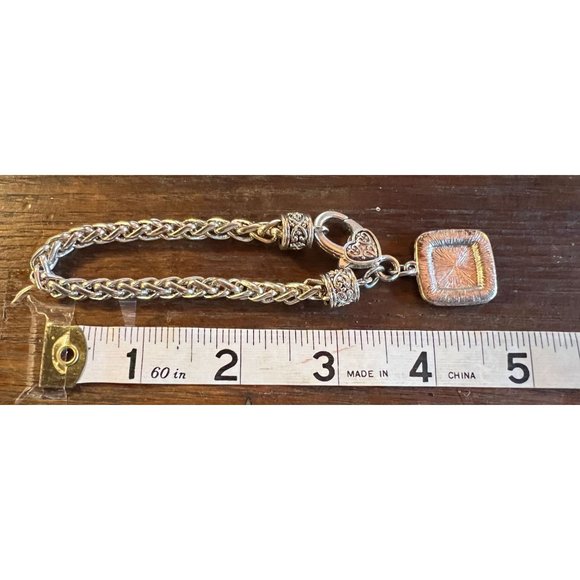 Teacher Apple Square Charm Bracelet Classic Silver Plated - Picture 6 of 11